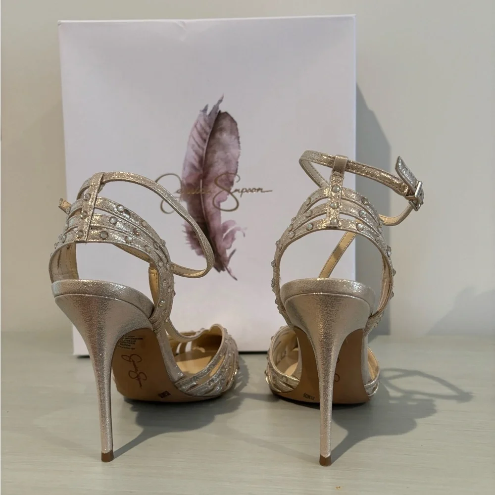 Jessica Simpson JS-WISATA2 shoes champagne shimmer size 8.5 - Picture 7 of 8